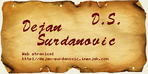 Dejan Surdanović vizit kartica